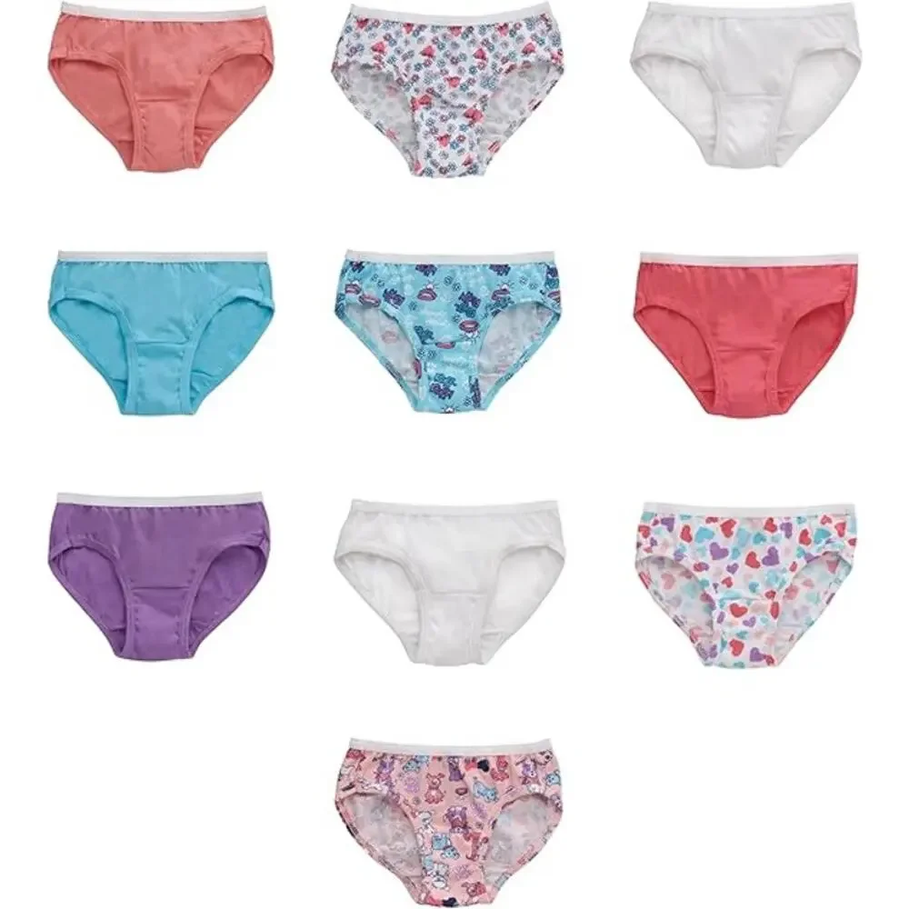 New 10-Pack Hanes Girls Toddler Cotton Knit Tagless Hipster Underwear Panties